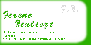 ferenc neuliszt business card